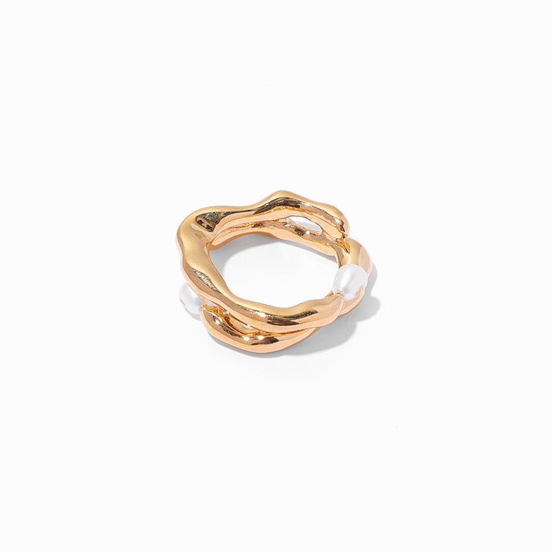 Elegant Pearl Open Ring | 18K Gold Plated Brass