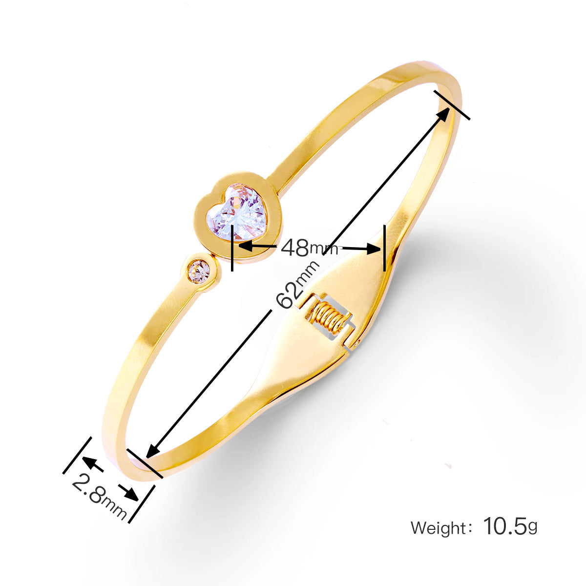 HEART INLAID WITH DIAMONDS~BANGLE