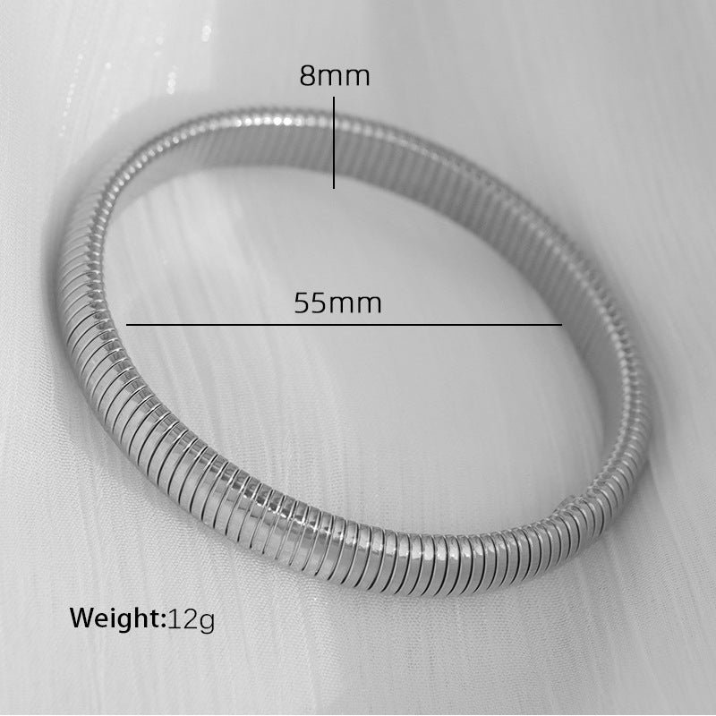 TITANIUM STEEL WIDE SURFACE~ BANGLE