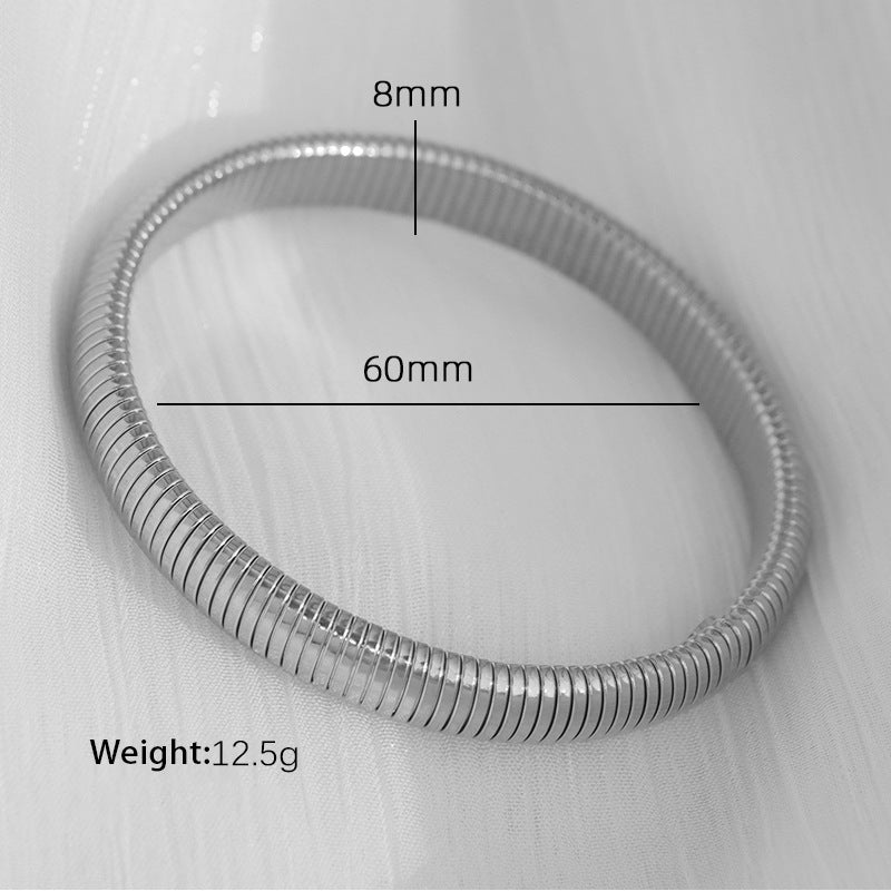 TITANIUM STEEL WIDE SURFACE~ BANGLE