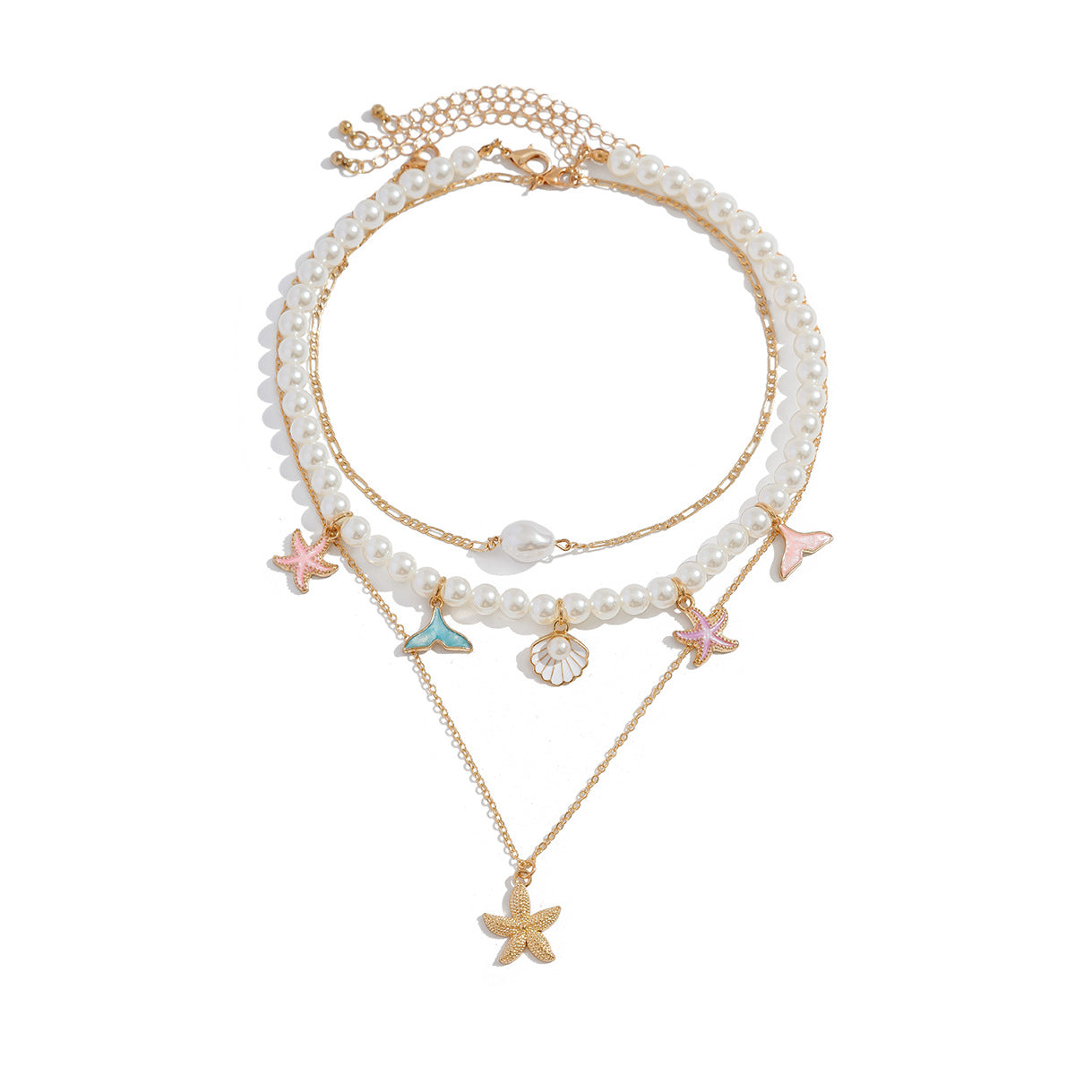 PEARL NECKLACE STARFISH SHELL