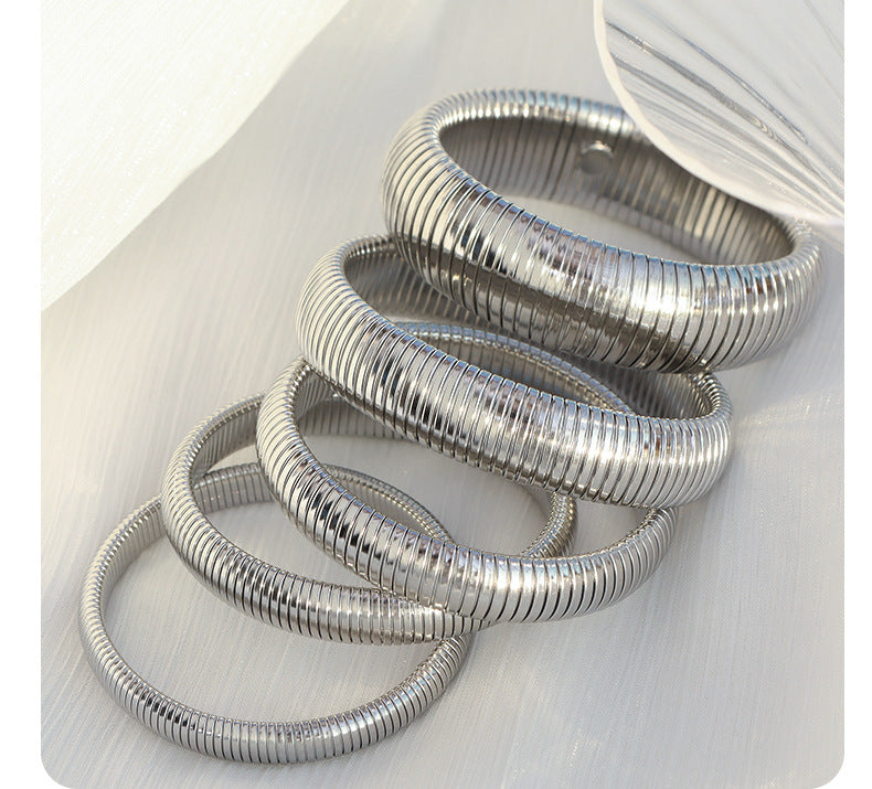 TITANIUM STEEL WIDE SURFACE~ BANGLE