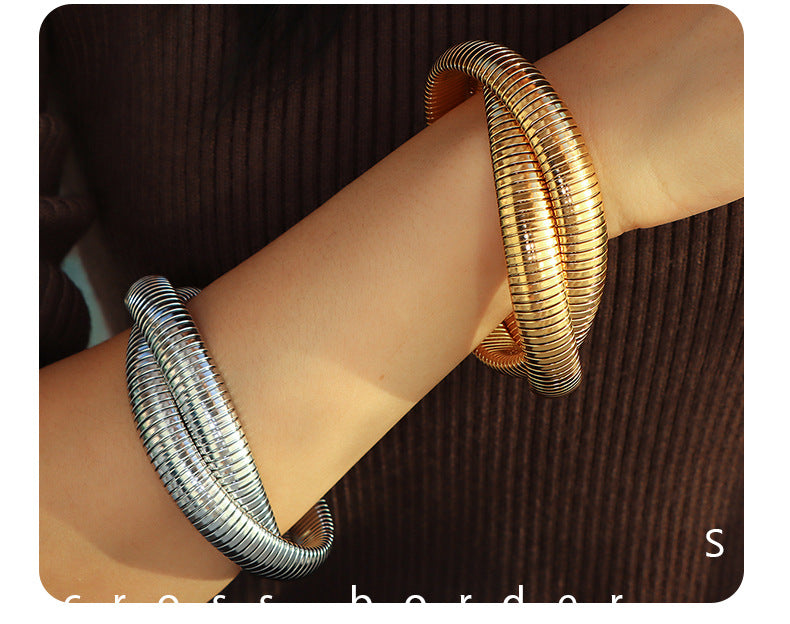 Elegant Coiled Bracelets – Gold & Silver Glam