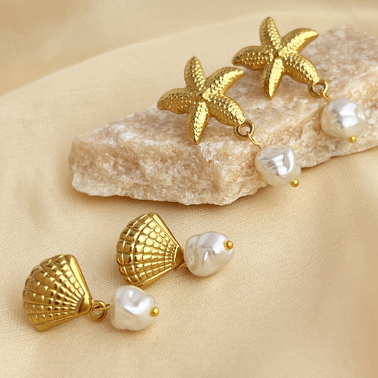 STARFISH & SHELLS~EARRING