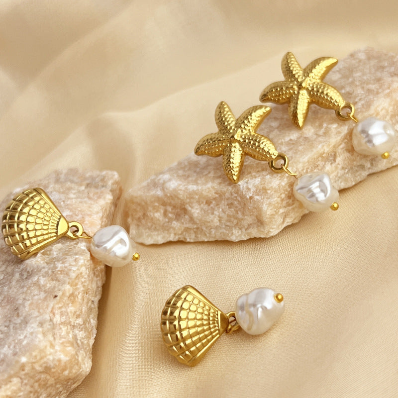 STARFISH & SHELLS~EARRING