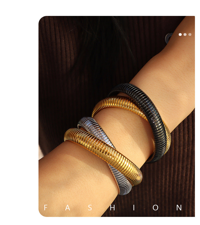 Elegant Coiled Bracelets – Gold & Silver Glam