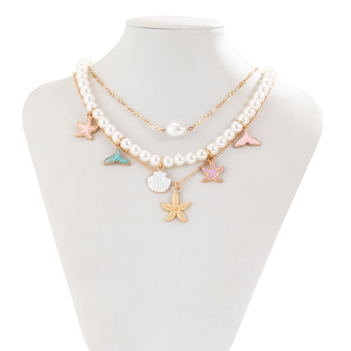 PEARL NECKLACE STARFISH SHELL