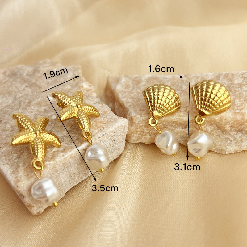 STARFISH & SHELLS~EARRING