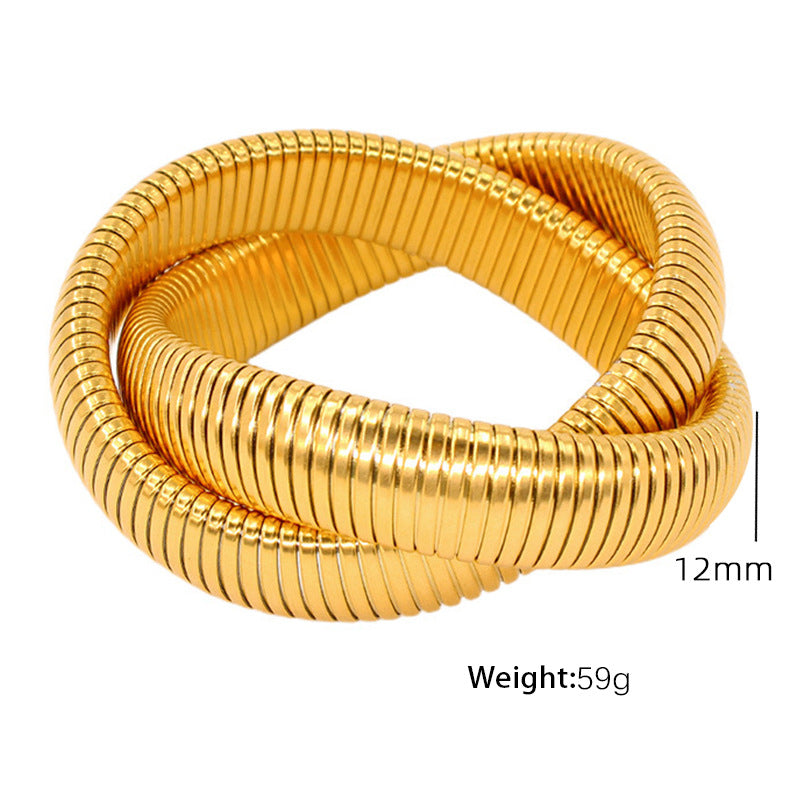 Elegant Coiled Bracelets – Gold & Silver Glam